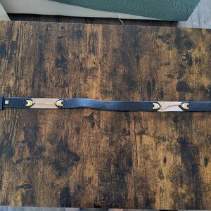 Ornate black and tan chain belt